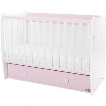 Pat Copii Balansoar Matrix 60 X 120cm Transformabil White Orchid Pink