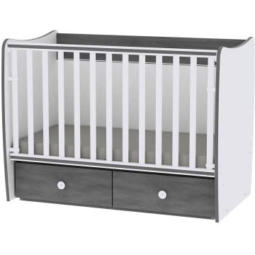 Pat Copii Mobilier Matrix New Alb-Gri Vintage