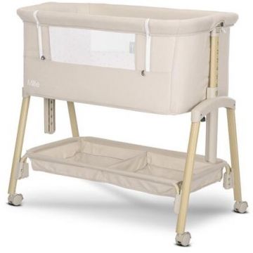 Pat Copii Pliabil Co-Sleeper Millie 0 Luni+ Max. 9Kg Inaltime Reglabila 7 Pozitii Sistem Antireflux Plasa De Tantari Saltea Inclusa Beige