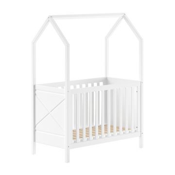 Pătuț alb din lemn de pin cu înălțime reglabilă 60x120 cm Scott – Vipack