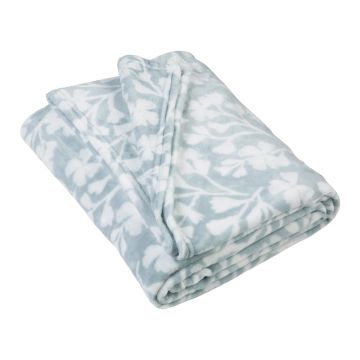 Pătură albastră din polar/fleece 200x240 cm Brooke Floral – Catherine Lansfield