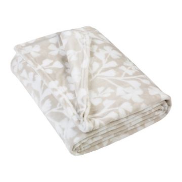 Pătură bej din polar/fleece 200x240 cm Brooke Floral – Catherine Lansfield
