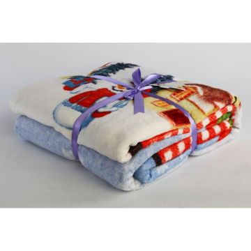 Pătură din amestec de bumbac 150x200 cm cu model de Crăciun – Mila Home