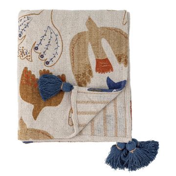 Pătură maro din bumbac reciclat 130x160 cm Anniversary – Bloomingville