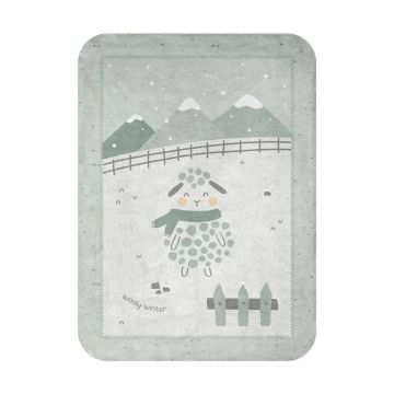 Patura pentru bebelusi Kikka Boo 80 x 110 cm Sleepy Sheep Verde