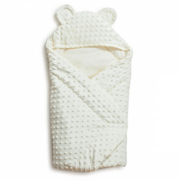 Patura plic din bumbac Twins Minky alb