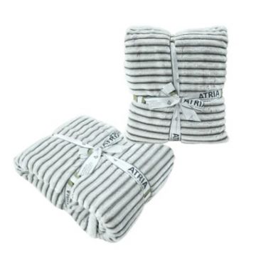 Patura pufoasa Line alb cu negru 150 x 200 cm