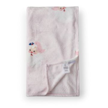 Pătură roz-deschis din micropluș/cocolino 130x170 cm cu model de Crăciun Vintage Christmas Santa – Catherine Lansfield