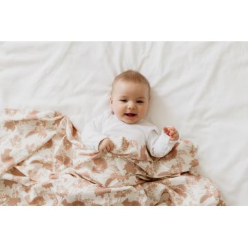 Paturica muselina din bambus 120x120 cm Boho Sand Sleepee