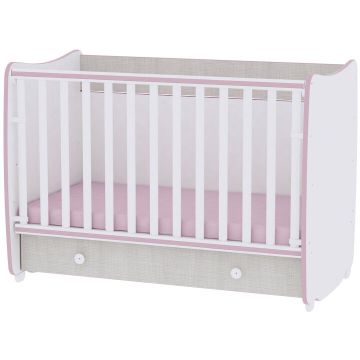 Patut Copii Dream New de la Nastere Maxim 15KG 60x120CM White & Pink Crossline