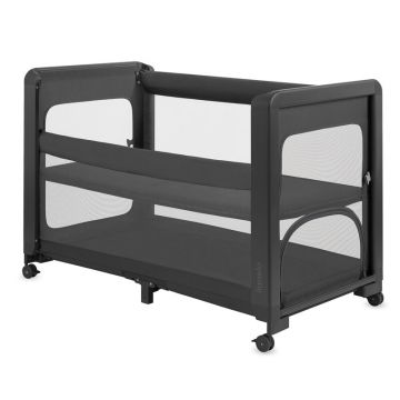 Patut multifunctional, Lionelo, Patty, 5 in 1, 0- 36 luni, Co-sleeper, Tarc de joaca, Patut de calatorie, Laterala rabatabila, 2 trepte reglare saltea, Roti, Husa transport inclusa, Gri