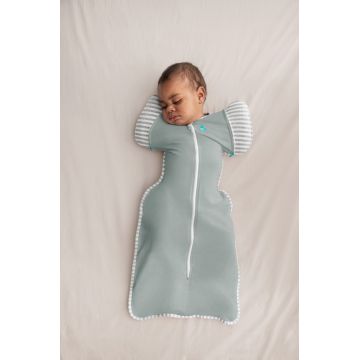 Sac de dormit de tranzitie pentru infasat si rostogolit Love to Dream Swaddle Up Deep olive M 6-8.5 kg 2.5 Tog