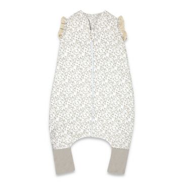 Sac de dormit, MimiNu, Premium, Cu picioruse, De iarna, Din bumbac certificat Oeko Tex Standard 100, Cu dantela si volan, 90 cm, S, Meadow