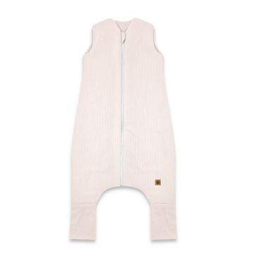 Sac de dormit, MimiNu, Premium, Cu picioruse, De iarna, Din bumbac interlock certificat Oeko Tex Standard 100, Cu fermoar, 1 - 2.5 ani, S, Soft Powder Pink