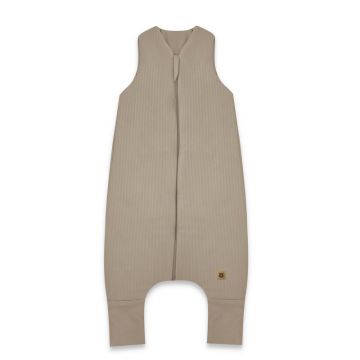 Sac de dormit, MimiNu, Premium, Cu picioruse, De iarna, Din bumbac interlock certificat Oeko Tex Standard 100, Cu fermoar, 2 - 6 ani, M, Soft Mocha