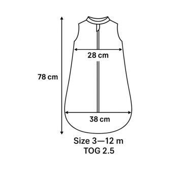 Sac de dormit MimiNu Premium din bumbac 3-12 luni 2.5 tog Soft Grey