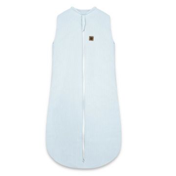 Sac de dormit, MimiNu, Premium, Din bumbac interlock, Materiale certificate Oeko Tex Standard 100, Cu fermoar, 3 - 12 luni, 2.5 Tog, Soft Blue