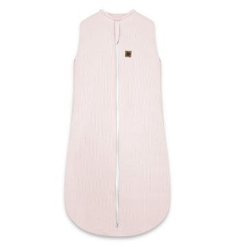 Sac de dormit, MimiNu, Premium, Din bumbac interlock, Materiale certificate Oeko Tex Standard 100, Cu fermoar, 3 - 12 luni, 2.5 Tog, Soft Powder Pink