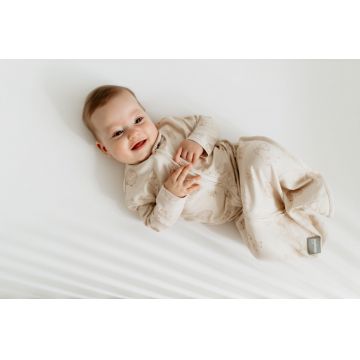 Saculet Swaddle pentru infasat din bumbac + caciulita Animale de Epoca cream Sleepee