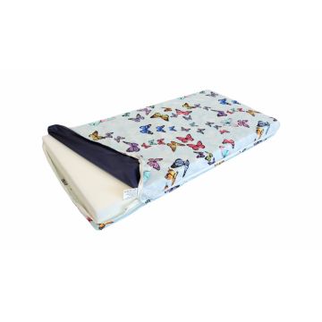 Saltea din spuma poliuretanica Somnart Ortopedica 120x60x10 cm, husa impermeabila, fermitate medie, model fluturi