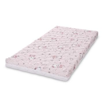 Saltea pat, 2 straturi cocos si spuma elastica, Lorelli Holiday, 60 x 120 x 10 cm, Pink Ballerina Bear