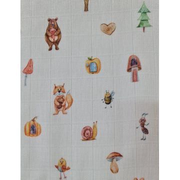 Set 4 lavete din muselina 40x40 cm Kreis Design Animale