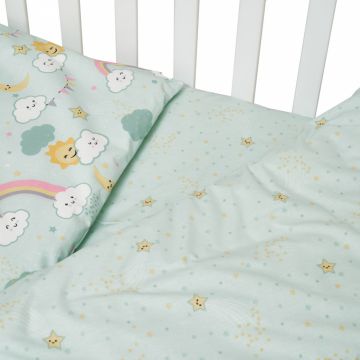 Set de lenjerie pentru patut din bumbac cu 4 piese Twins 120x60 cm