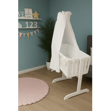 Set lenjerie si accesorii pentru Leagan din Lemn White