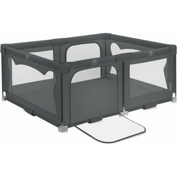 Tarc de joaca copii, Lionelo, Florence Easy Fold, 150 x 180 x 75 cm, Pliere, depliere automata, Include geanta de transport, Din plasa, Cu doua intrari laterale, 0-48 luni, Conform cu EN12227, Gri