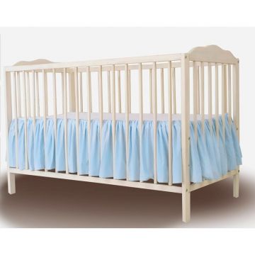 Volanas pentru saltea de patut, MimiNu, 120x60 cm, Din bumbac certificat Oeko Tex Standard 100, Colectia Royal, Blue