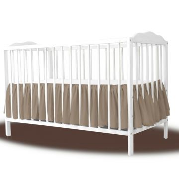 Volanas pentru saltea de patut, MimiNu, 120x60 cm, Din bumbac certificat Oeko Tex Standard 100, Colectia Royal, Mocha