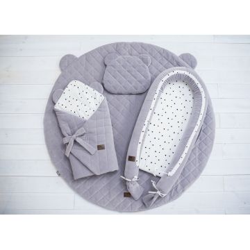 Wrap cu urechi Babyhorn pentru nou nascut Royal Baby Gri Sleepee