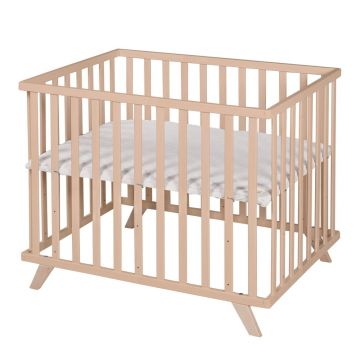 Țarc pentru copii în culoare naturală din lemn de fag cu înălțime reglabilă 75x100 cm Lil Planet – Roba