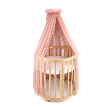 Baldachin mare din tull + suport metalic, Waldin, Material certificat Oeko Tex Standard 100, Rose