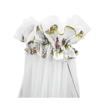 Baldachin, Qmini, Din tull, Mare, Cu funda din bumbac, Dimensiune 400x170 cm, Materiale certificate Oeko Tex Standard 100, Fox on Bikes Natural