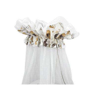 Baldachin, Qmini, Din tull, Mare, Cu funda din bumbac, Dimensiune 400x170 cm, Materiale certificate Oeko Tex Standard 100, Teddy Bear and Friends Beige