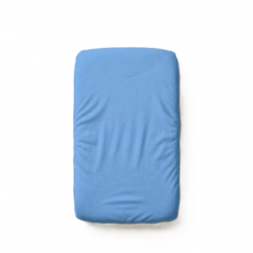 Cearceaf 2 in 1 impermeabil din bumbac organic 90x50 cm Twindeco Albastru