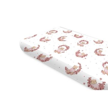 Cearceaf cu elastic, MimiNu, Pentru pat 160x80 cm, Din bumbac certificat Oeko Tex Standard 100, Design, Betty