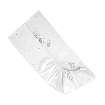 Cearsaf cu elastic pentru patut bebe Lorelli Girafa 60x120cm
