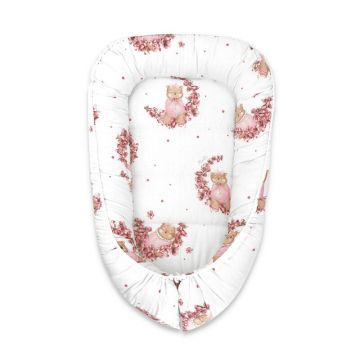 Cosulet bebelus, MimiNu, Pentru dormit, Baby Cocoon 75x55 cm, Husa 100% bumbac, Din bumbac certificat Oeko Tex Standard 100, Design, Betty