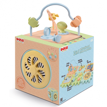 Cub 2 in 1 cu activitati, Dolu, Pastel