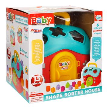 Jucarie de sortare, Dede, Baby Shape Sorter House, 13 piese