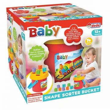 Jucarie de sortare, Dede, Galeata cu accesorii, 14 piese