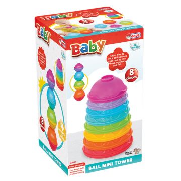 Jucarie de sortare si stivuire, Dede, Ball Mini Tower, 8 piese