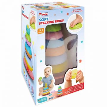 Jucarie de sortare si stivuire, Dede, Turn din cupe moi, 9 piese