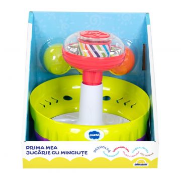 Jucarie interactiva cu mingiute, Minibo, My First Spin Top