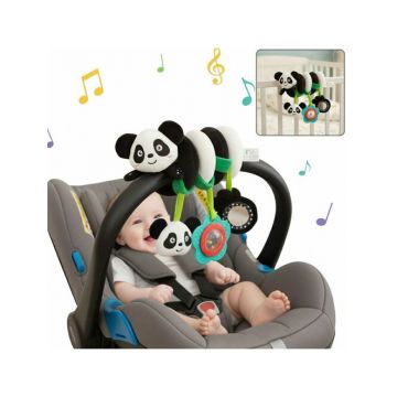 Jucarie spirala pentru patut si carucior, Bocioland, Multifunctionala, Panda