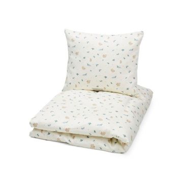 Lenjerie de pat pentru copii crem din bumbac organic pentru pătuț 100x140 cm Blueberries – Cam Cam Copenhagen