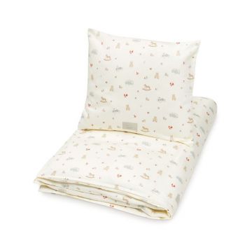 Lenjerie de pat pentru copii galben-deschis din bumbac organic pentru pătuț 100x140 cm Vintage Toys – Cam Cam Copenhagen