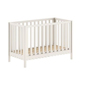 Pătuț bej din lemn de pin cu înălțime reglabilă 60x120 cm Swingo – Vipack